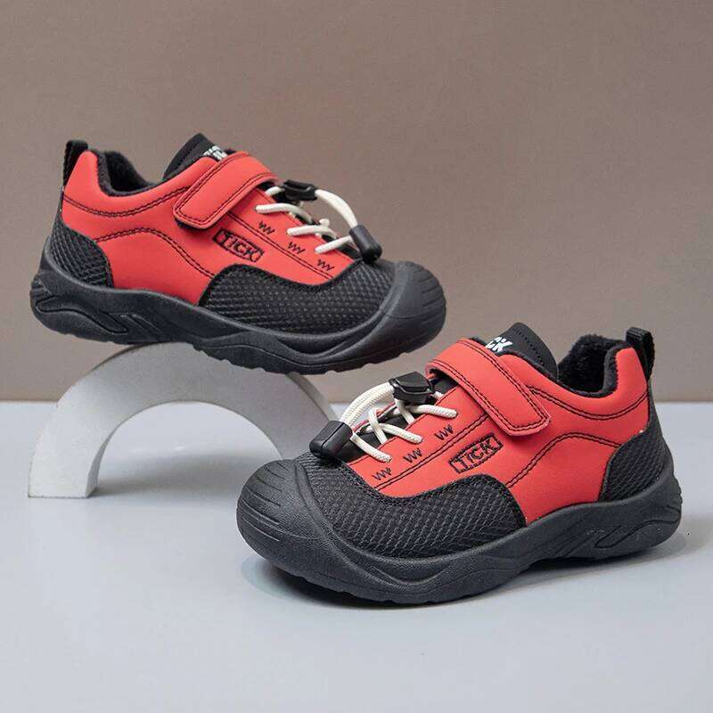 Fashion Versatile Sneakers for Boys Girls 2025 New Winter Toddler Fleece Walking Shoes Non-slip Breathable Kid Mountain Trainers 26W0224