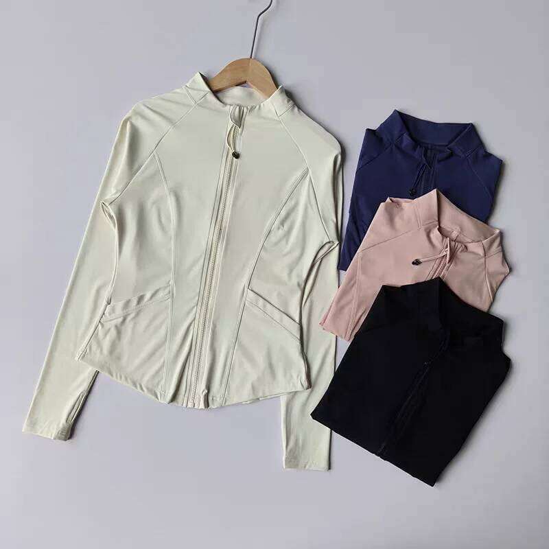 Women's Slim Fit Long Sleeve Sports Zip Fitness Yoga Workout Running Coats Cardigan Warm Gym Activewear Top 26Y0224