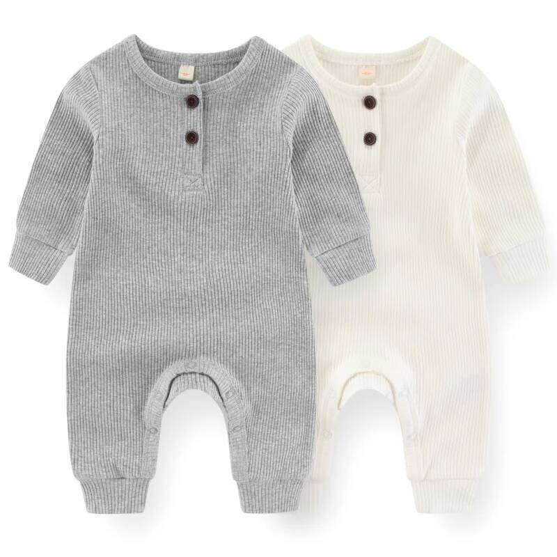 Unisex Rompers 2/3Pieces New Born Girl Sets 0-24M Baby Boy Clothes Solid Color Zipper Autumn Spring Bebes 26Y0224