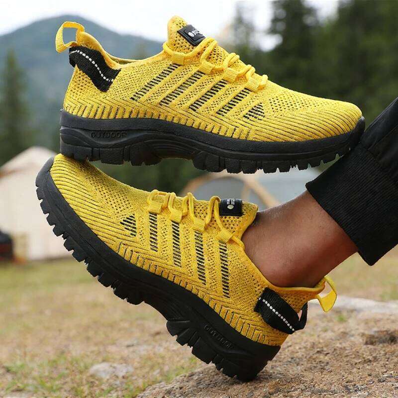 Men's Outdoor Sport Sneakers 2025 Breathable Knit Shoes Anti-Slip for Hiking Gym Running Casual Comfortable Lightweight Footwear
