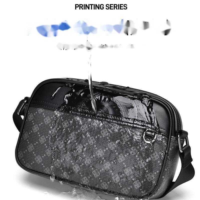 Commuter Men's Bag Printed Casual Travel Waterproof Men's Crossbody Bag PVC Outdoor Lightweight Men's Carry Bag