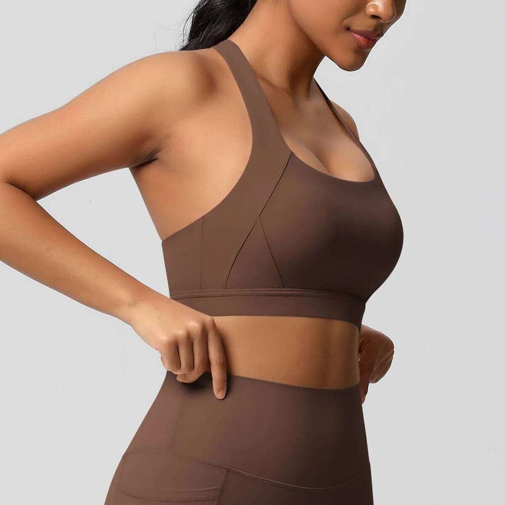 Yoga Vest Sexy Breathable Quick Drying Sport Brassiere Gym Push Up Shockproof High Intensity Pilates Clothes Women 26Y0224