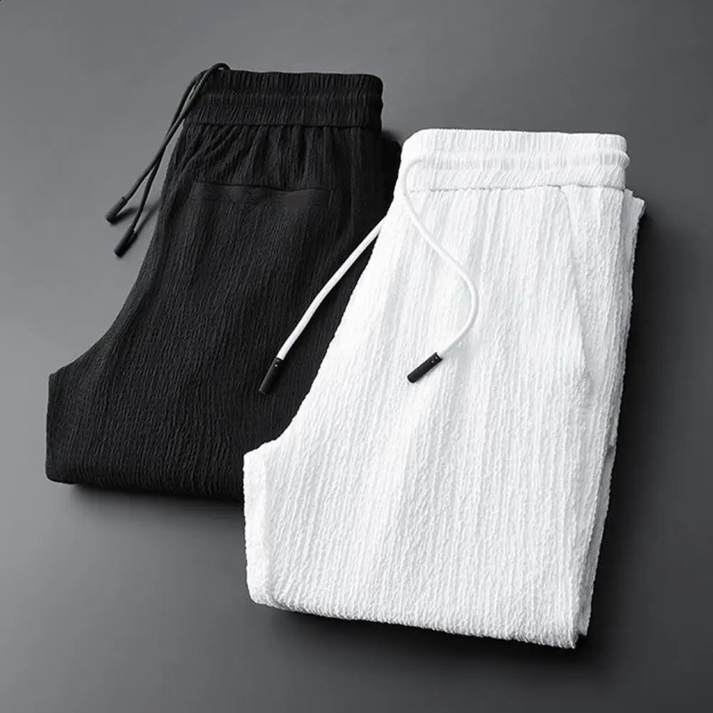 Men Two piece Suit Striped Pleated Pants Set Drawstring Loose Lapel Pockets Thin Formal Business 260209