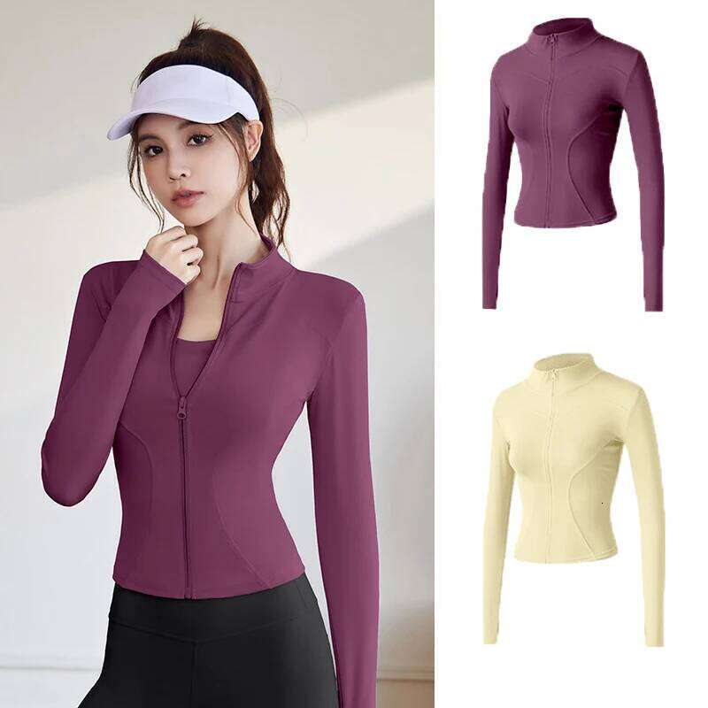 2026 Spring and Summer New Yoga Clothes Sports Top Long Sleeve Running Fitness Women's Zipper Collar Waist 26Y0224