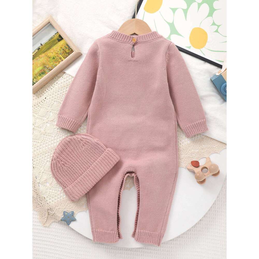 2026 Spring and Autumn New Style Baby Girl Hooded Romper with Cute Bear Pattern One-Piece Jumpsuit 26H0224