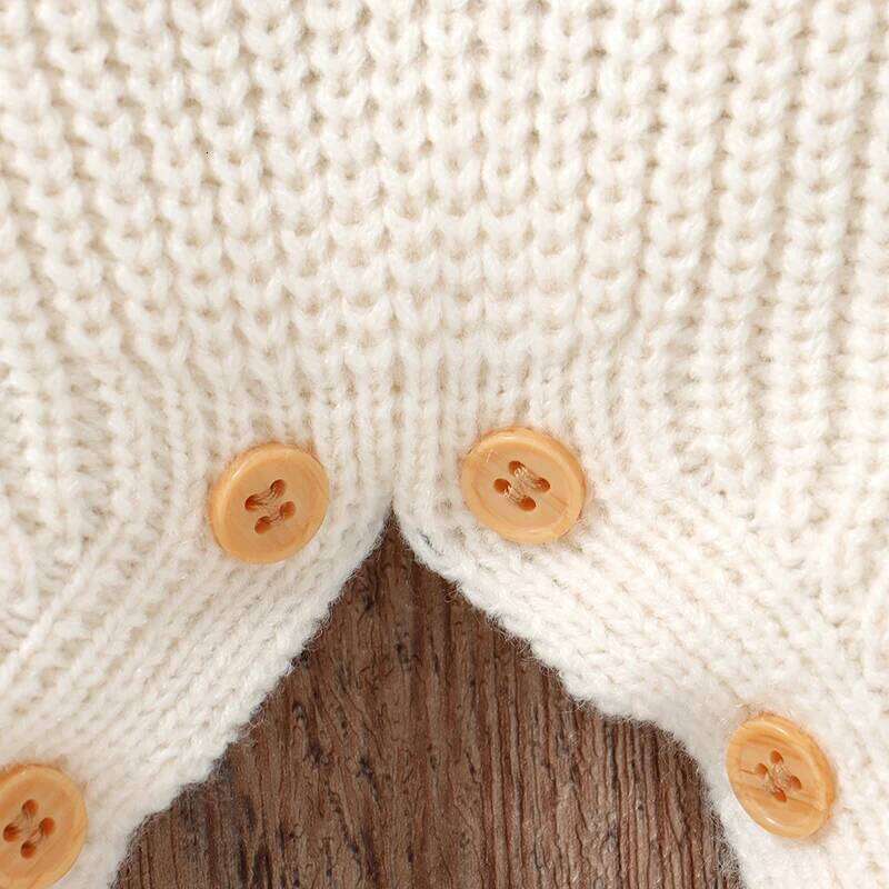 Baby Rompers Clothes 0-18m Autumn Winter Long Sleeve Knitted Newborn Boys Girls Beige Jumpsuits s Infant Unisex Outfits 26H0224