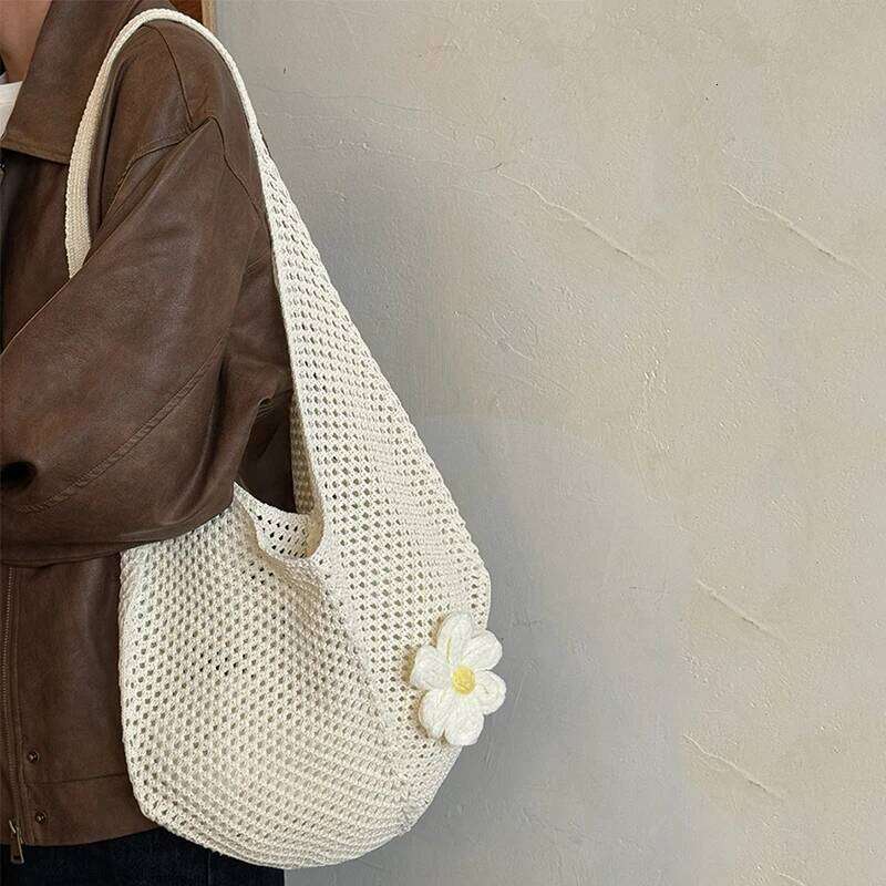 Fashion Out Weave Handbag Bohemian Beach Lazy Style Large Capacity Hollow Tote Bag Vacation Z260224