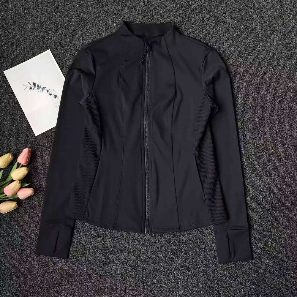 Outdoor Gold Zipper Women's Yoga Sports Long Sleeve Sport Tops Fitness Slim-Fit Workout Coat Shirt Cloth 26Y0224
