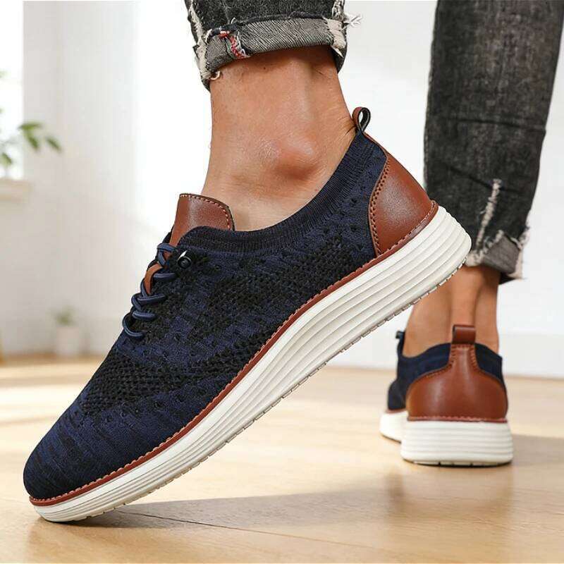 Men's Casual Knit Shoes Breathable Mesh Sneakers New Lightweight Comfortable Walking Shoe Fashion Daily Wear Non-Slip Size 39-46