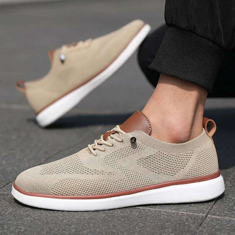 Fashionable Casual Summer New Mesh Outdoor Breathable Flat Shoes Men's Comfortable Trendy Loafers Tenis Masculino
