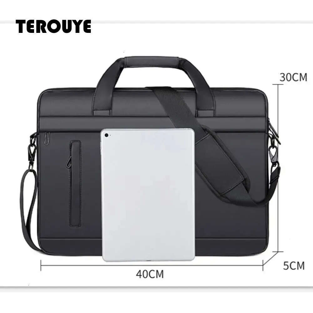 Men Briefcase Simple Business Shoulder Bag Messenger Bags Waterproof Office Handbag 15 Inch Laptop Bag TEROUYE