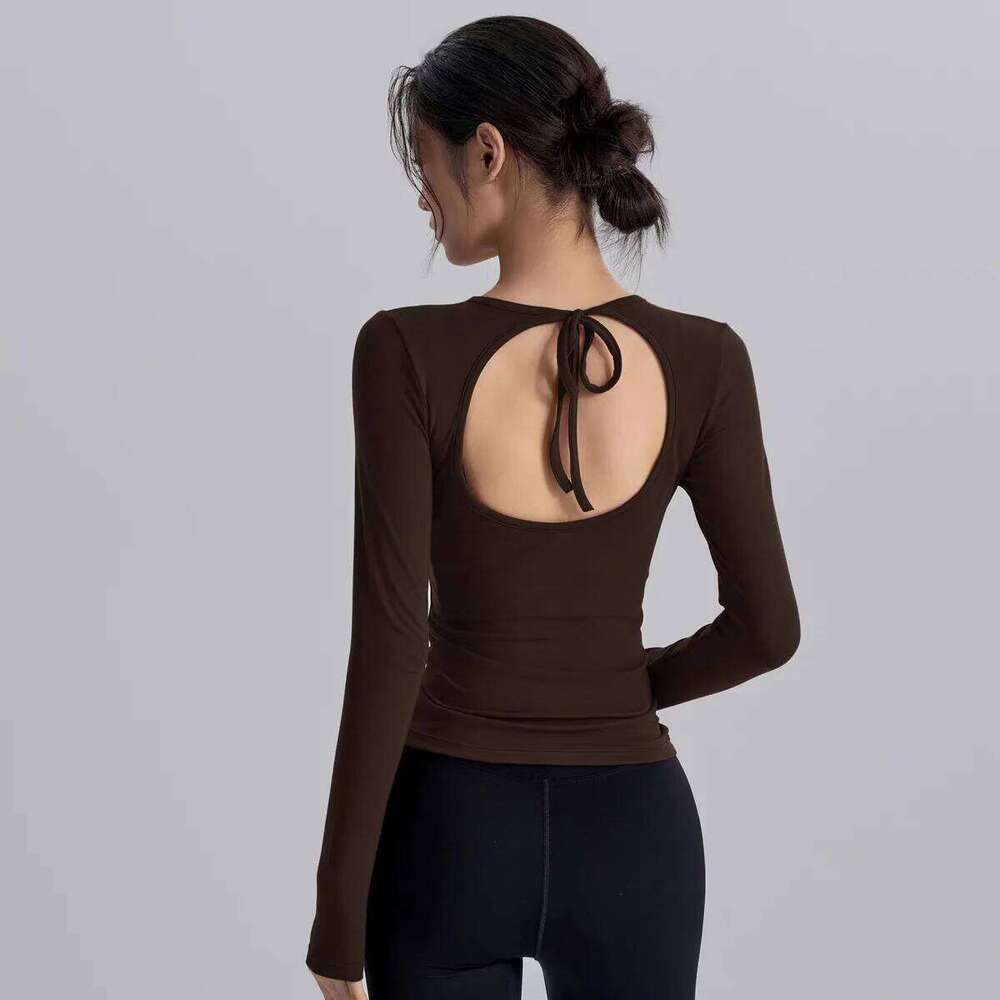 Women's Open Workout Top Premium Slim Fit Long Sleeve Yoga Shirt for Pilates Casual Wear 26Y0224