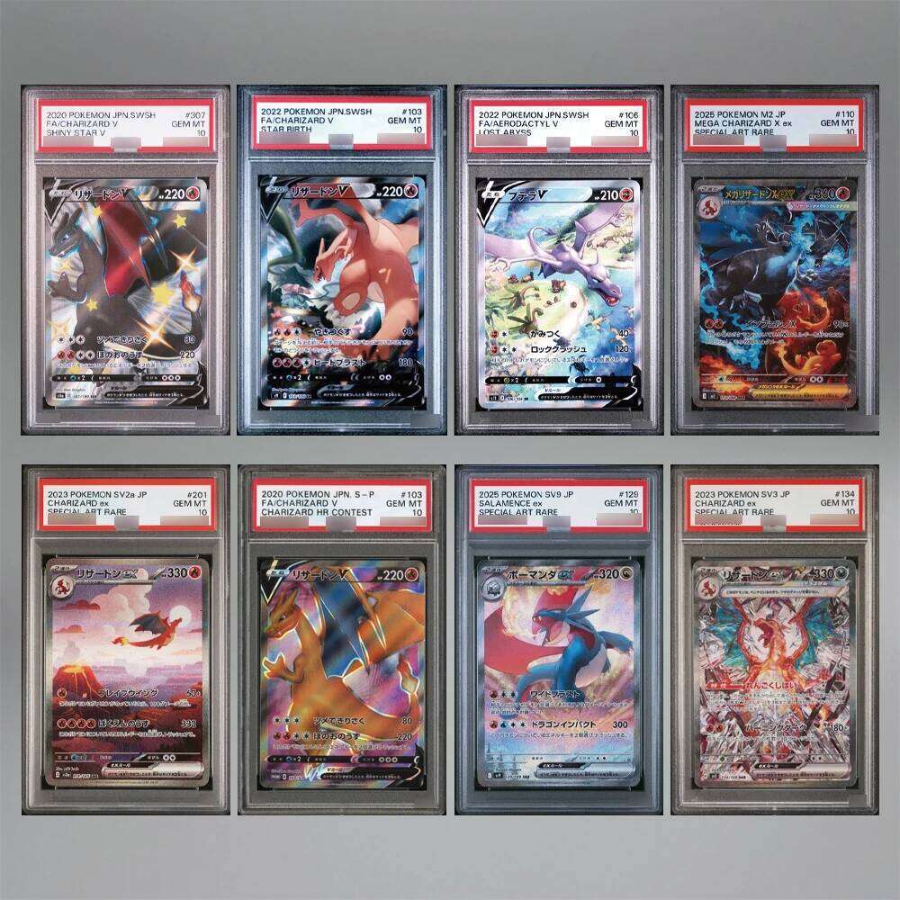DIY PTCG Mega X Charizard Koraidon ex SAR Japanese Version 9-10Points Rare Rating Game Collecting Card Gift w260224