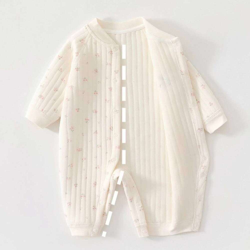 Spring Autumn Warm Jumpusit Newborn Infant 0 To 18 Month Outdoor Pure Cotton Daily Bodysuit Baby Girl Casual Romper 26H0224