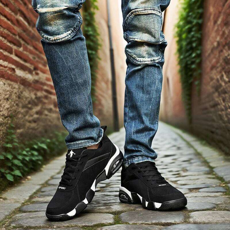Fashionable Men's Running Lightweight Breathable Anti Slip Sneakers Lace Up Outdoor Tennis New Men Casual Basketball Shoes