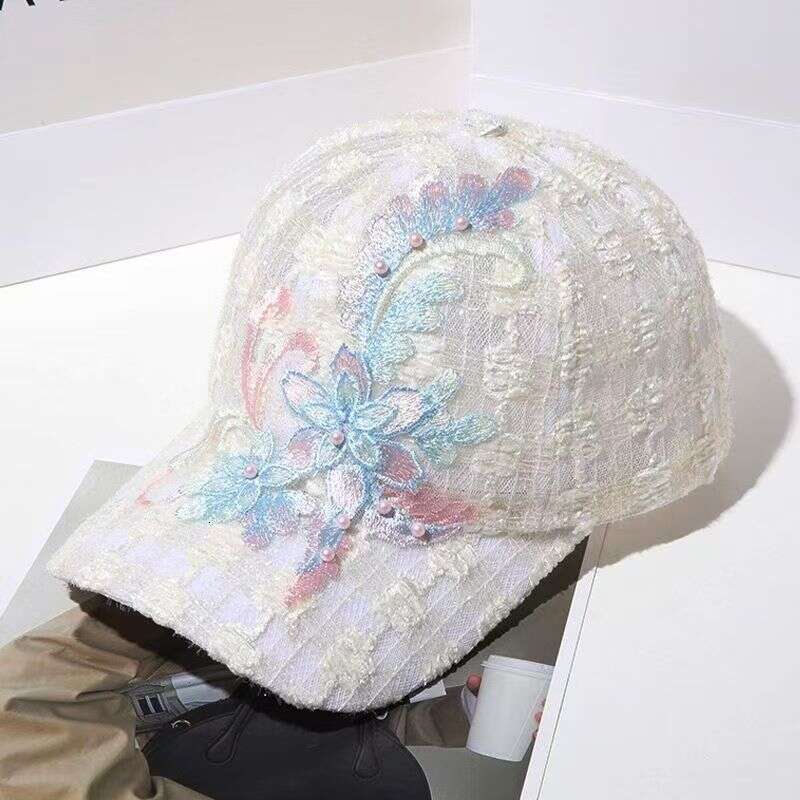 Lace floral baseball cap Gauze mesh with good air permeability Suitable for beach vacations and summer trips