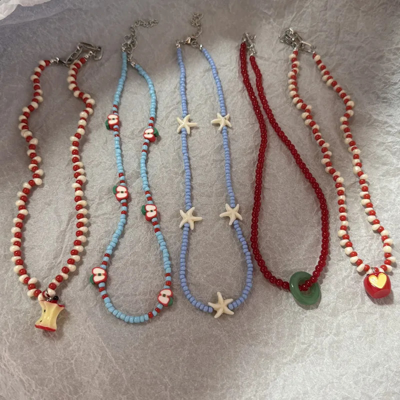 Bohemian Handmade Beaded Choker Necklace Adjustable Colorful Seashell Surfer Necklaces Beach Crystal Charms for Jewelry Making 260202