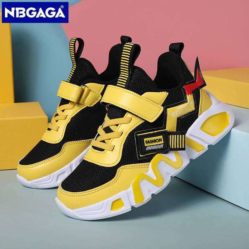 Cartoon Kids for Boys Mesh Sneakers Children Casual Sport Little Boy Running Tenis Yellow School Student Shoes 2023 26W0224