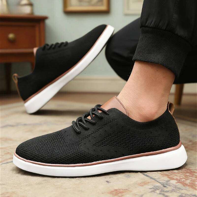 Casual Mesh Men 2026 New Breathable Knitted Lightweight Comfortable Walking Shoes Non-slip Sole Loafers Sneakers