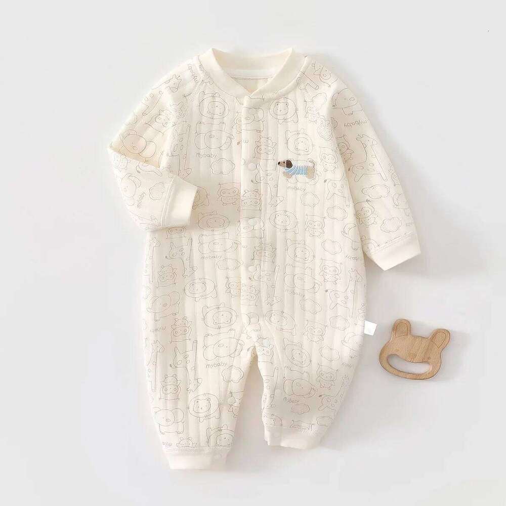2026 New Cotton Newborn Romper Infant Comfortable Jumpsuit Full Printed Baby Onesie Bodysuit Breathable Outfit 26H0224