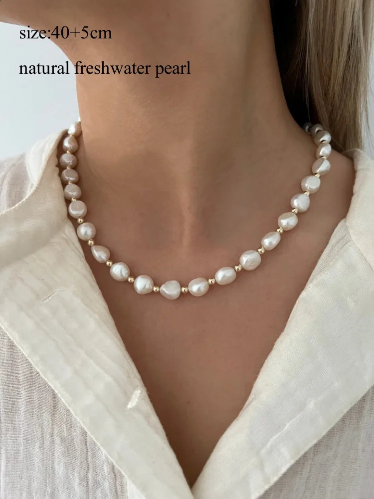 KKBEAD Natural Pearl Choker Necklace for Women Adjustable Bridal Wedding Jewelry Gift Minimalist Layered Chain Graduation 260208