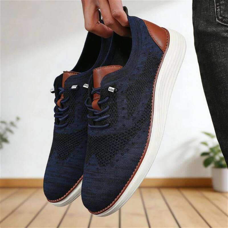 Men's Casual Knit Shoes Breathable Mesh Sneakers New Lightweight Comfortable Walking Shoe Fashion Daily Wear Non-Slip Size 39-46