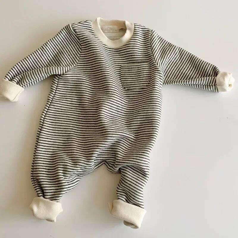 MILANCEL Long Sleeve Rompers Clothes Striped Infant Girls Boys Jumpsuits Simple Baby Playsuit for Newborns 26H0224