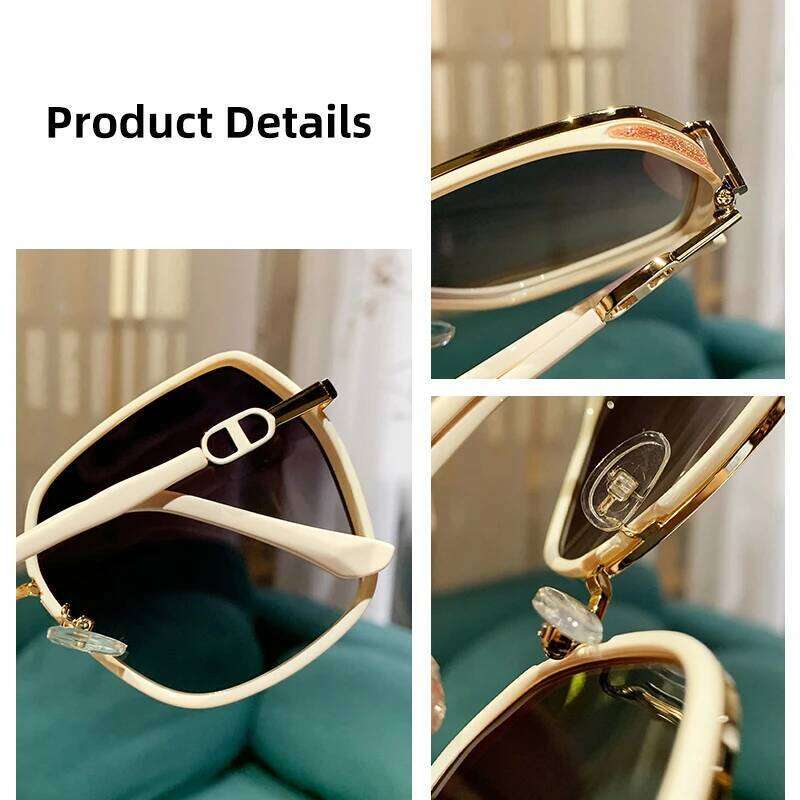 New Fashion Polarized Sunglasses Women UV400 Gradient Lens Sun Glasses Oversized Retro Square Luxury Brand Oculus 26W0224