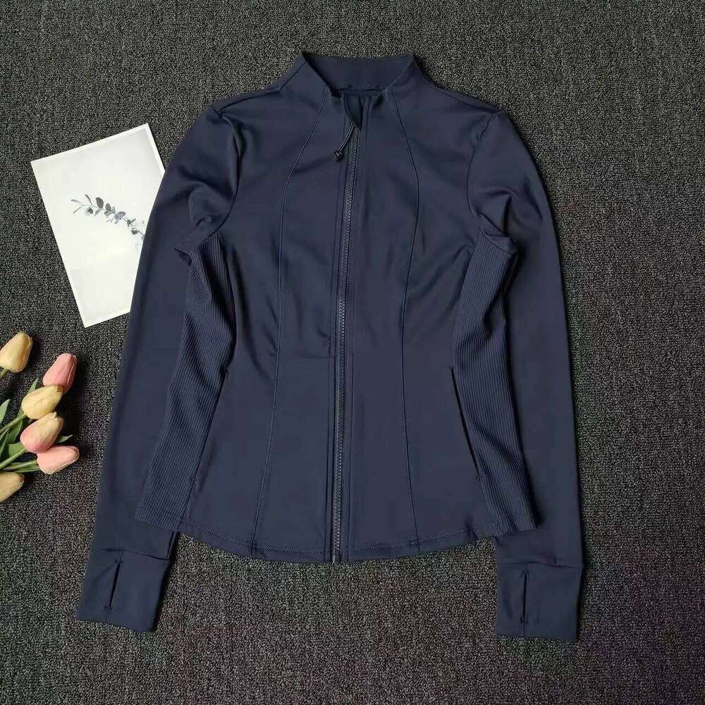 Outdoor Gold Zipper Women's Yoga Sports Long Sleeve Sport Tops Fitness Slim-Fit Workout Coat Shirt Cloth 26Y0224