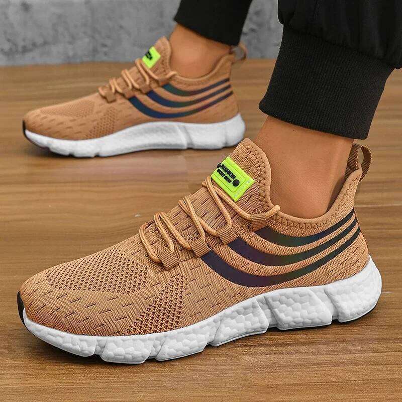 Men Casual Sports Breathable Lightweight Sneakers Anti-slip Flats Outdoor Running Walking Tenis Athletic Jogging Shoes