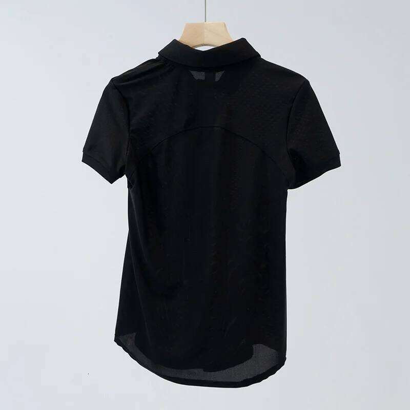 Women's Short Sleeve Casual Polo Mesh Breathable Quick-Dry Slim Fit Sports Fitness Tennis Shirt 26W0224