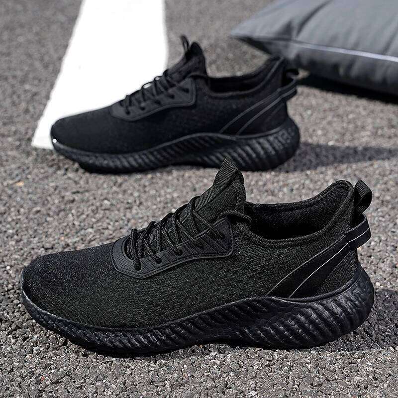 MAEDEF White Breathable Mesh Lightweight Casual Walking Man Shoes Big Size 39-48 Comfortable Black Sneakers for Men