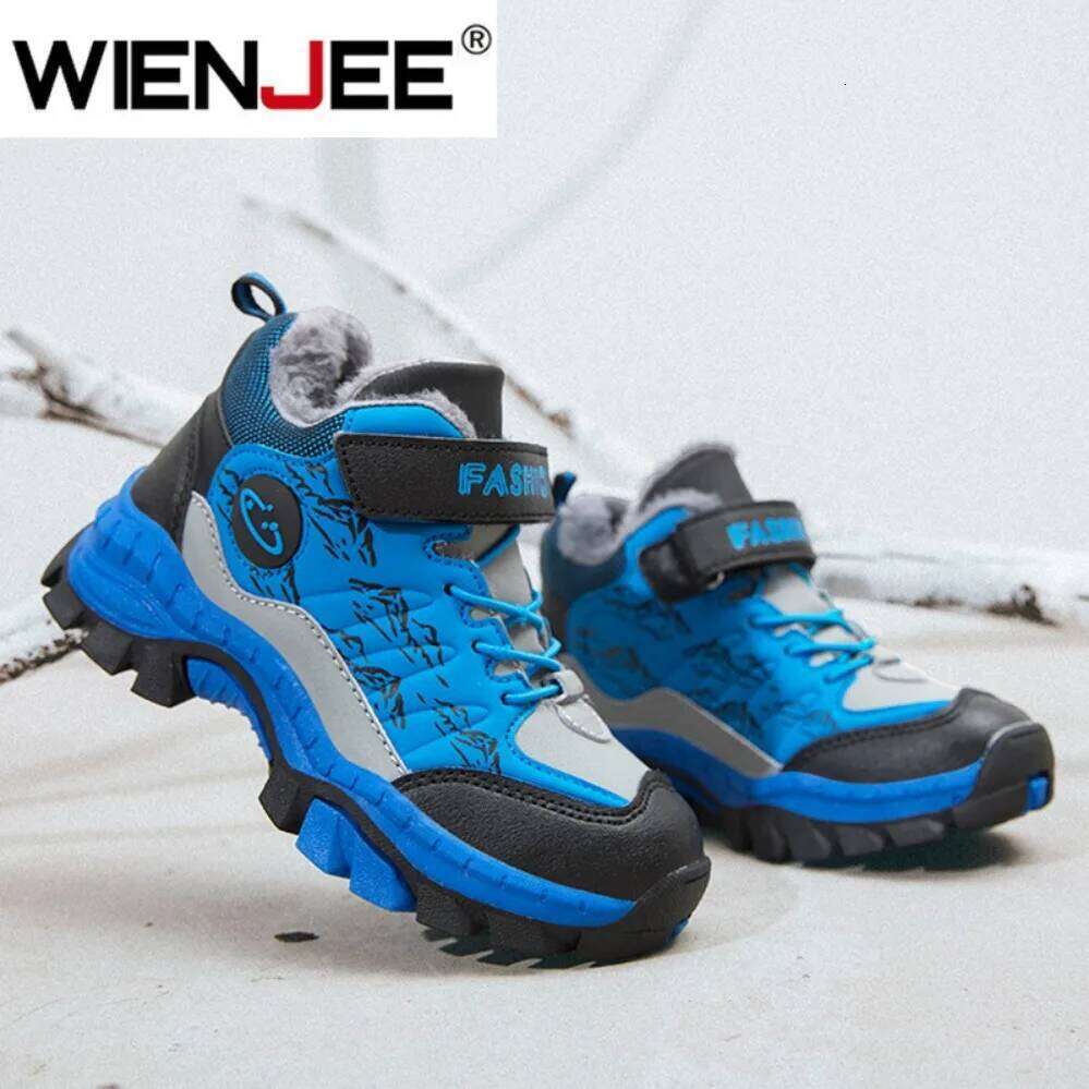 Winter Children's Casual Snow Ankle Boots Non-slip Outdoor Mountain Climbing Shoes Fashion Kids Waterproof Warm Sneakers 26W0224