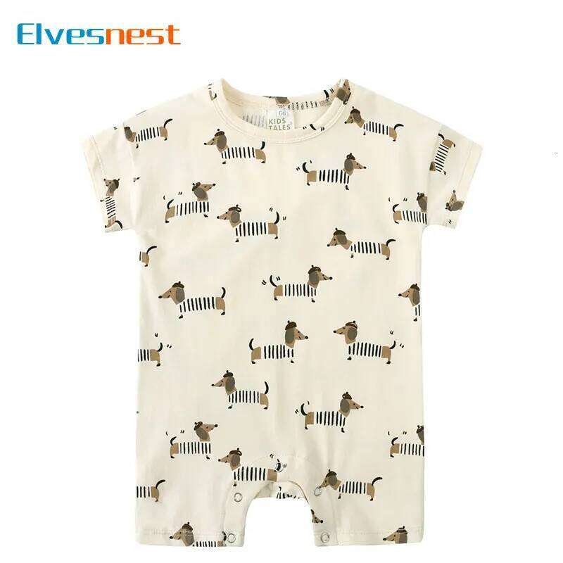 Cute Girl Cotton Short Sleeve O-neck Clothing Boys Romper Summer Newborn Baby Clothes 3-24 Months 26Y0224