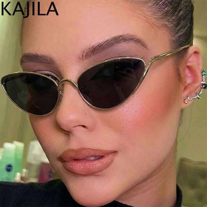 Sexy Cat Eye Punk Sunglasses Women 2026 Luxury Brand Trendy Metal Frame Travelling Sun Glasses For Ladies Vintage Shades UV400 26W0224