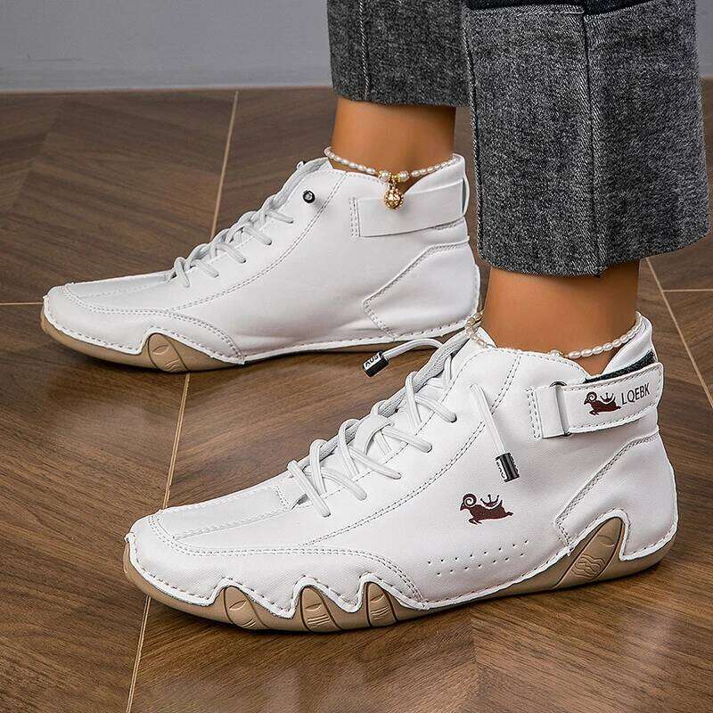for Men Casual High Top Sneakers Soft Sole Fashion Mens Slip-On Leather Driving Walking Shoes Comfort Luxury Ankle Boots