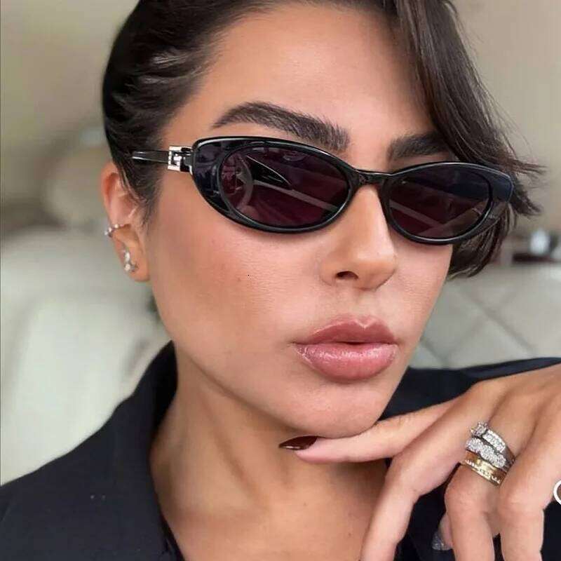 European and American New Street Style Diamond Oval Small Frame Glasses Fashionable Women's Anti-Uv Sunglasses 26W0224