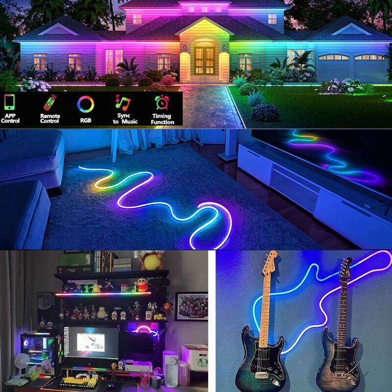Lights,Flexible Control with App/Remote,Multiple Modes Rope Lights,IP65 Outdoor RGB-IC Led Neon Lights 26H0224 - view 3