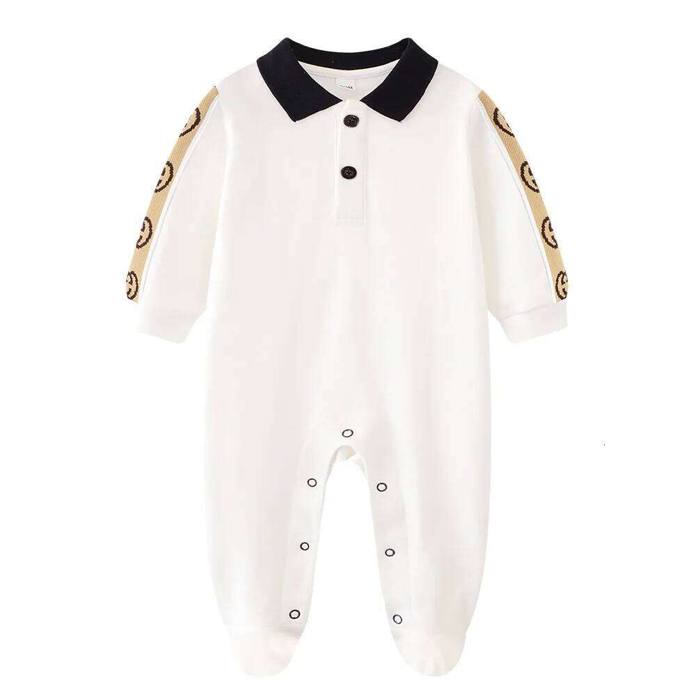 Little Gentleman Outfit Newborn One-piece Clothing Jumpsuit Baby Boy Clothes Cotton Turn-down Collar Handsome Rompers 26H0224