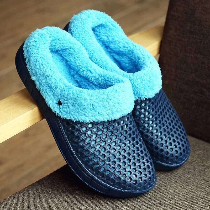 MAEDEF Women Indoor Warm Shoes Non Cotton Casual Clogs Slip on House Floor Slippers for Men