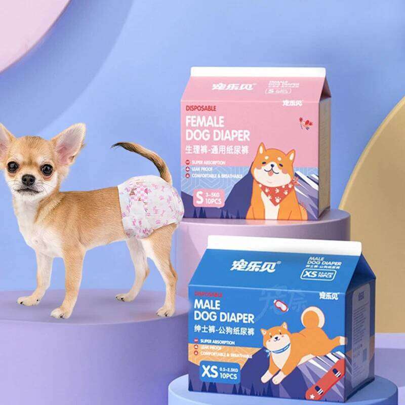 10Pcs Dog Diapers Males Females Disposable Nappies Physiological Underwear Adjustable Leakproof Breathable Safety Pants Bamubi