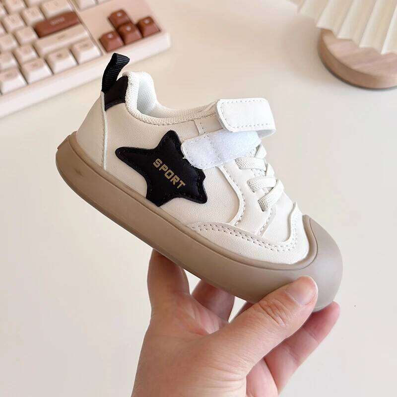 PU Leather Sport For Children Ergonomics Baby Boy's Girl's Toddler Shoes Anti-slippery Trend Fashion Kid's Sneakers 26W0224