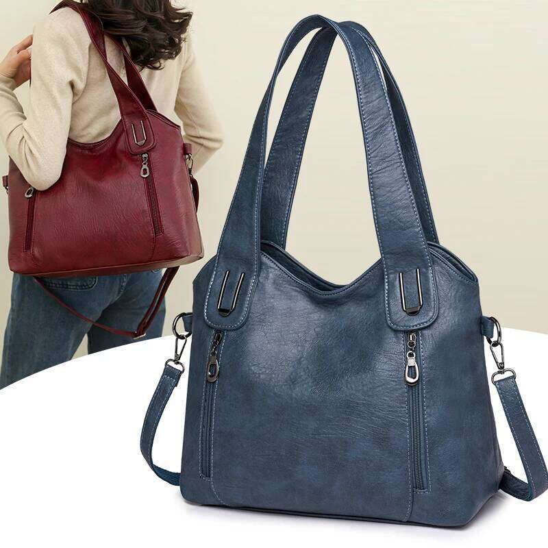 1 piece of soft synthetic leather retro women's single shoulder handbag, zipper closure, multiple pockets, suitable for daily us Z260224