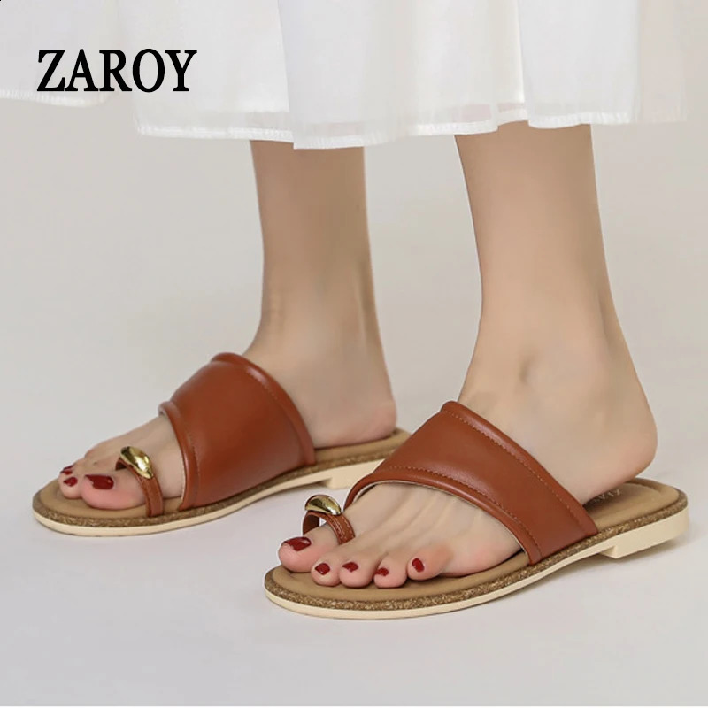 ZAROY Summer Shoes Woman Fashion Outdoor Flat Slippers Sandals Open Toe Casual Beach Slides Shoes Zapatos Para Mujer 260130