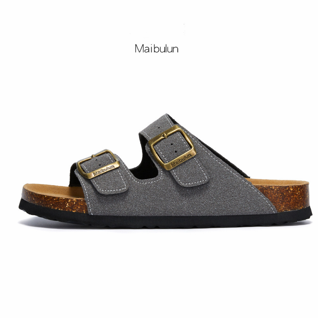 Maibulun Bestselling 2026 Summer New Design Slip Resistant Cork Slippers Men Women Indoor Outdoor Beach Suede Sandals Multiple Color Options Large Siz