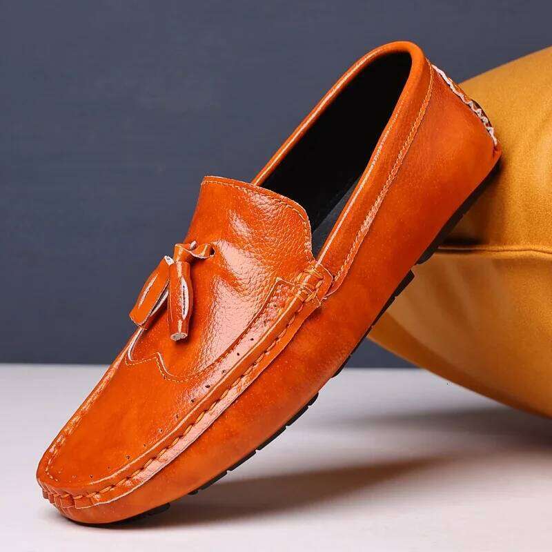 2024 Leather Men Footwear Slip on Man High Quality Wedding Party Mens Casual Shoes Breath Driving Lazy Loafers Moccasins