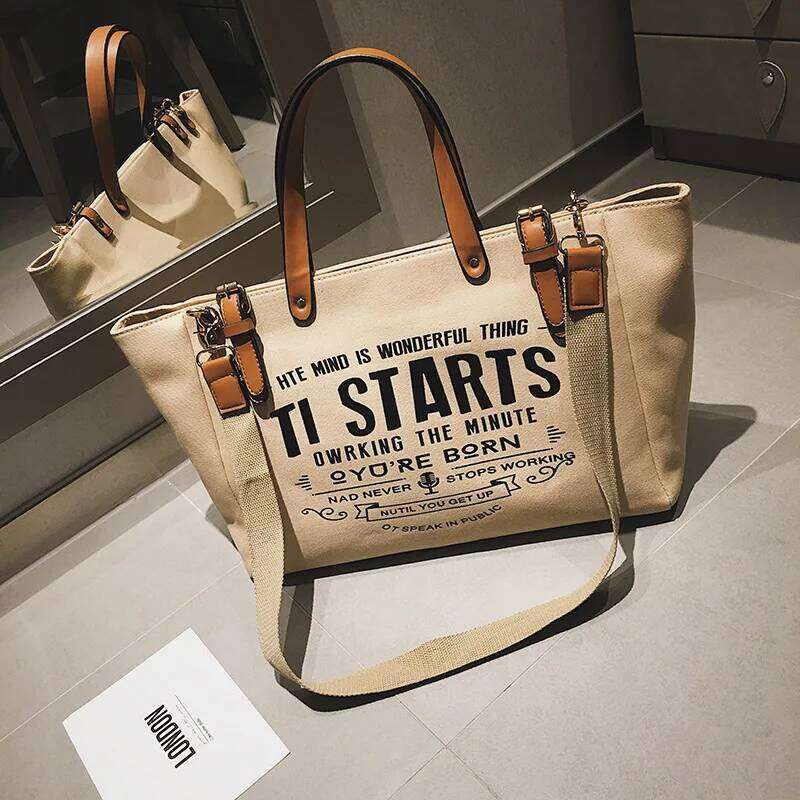 Luxury Design Crossbody Handbag Totes Female Vintage Large Capacity Messenger For Women Fashion Canvas Shoulder Shopping Bag Z260224