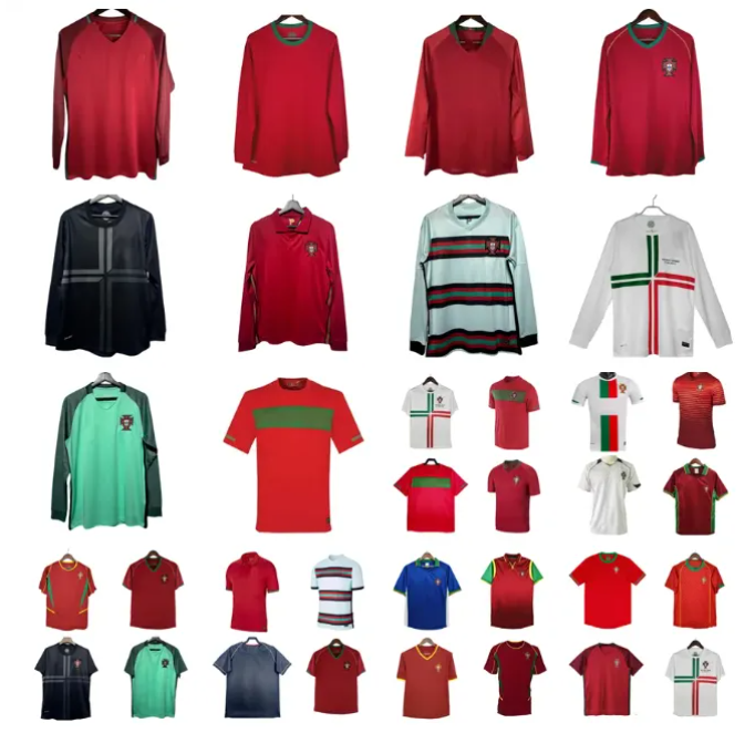 Retro 1998 2000 2002 2004 2006 2012 Portugal soccer jerseys F.COENTRAO RUI COSTA 92 93 94 96 98 99 00 02 04 06 12 16 18 RONALDO QUARESMA Football shirt Long sleeved Men Kids