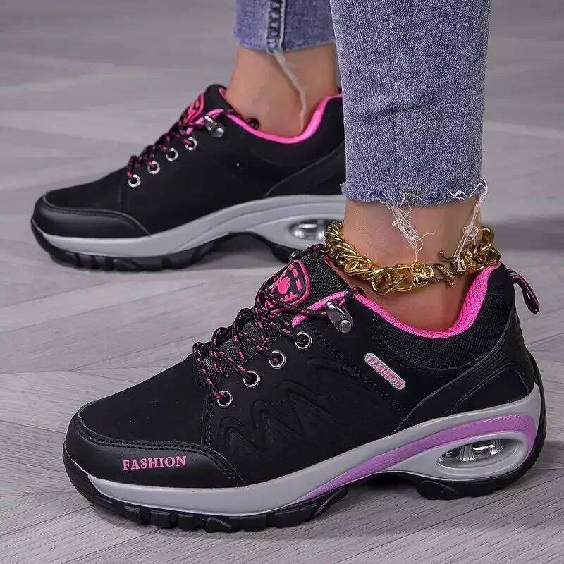 Women's Fashion Sneakers Breathable Knit Upper EVA Sole Hiking Outdoor Waterproof Camping Non - Slip Sports Shoes