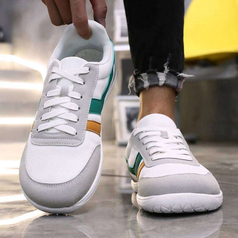 Men's Barefoot Casual Versatile Soft Sole Last Walking Sneakers New Outdoor Lace Up Tennis Wide Feet Shoes